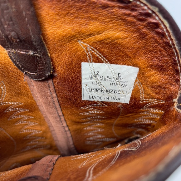 PD Tuff Men's Brown Leather Sierra Cowboy Boot 12D - Picture 7 of 10